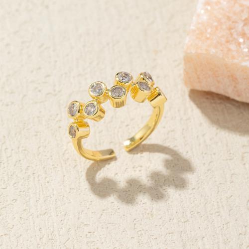 Brass Finger Ring, plated, fashion jewelry & for woman & with rhinestone, more colors for choice, Sold By PC