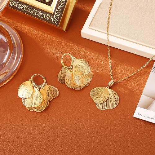 Brass Jewelry Set, Leaf, plated, different styles for choice & for woman & hollow, more colors for choice, Sold By PC