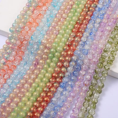 Crackle Glass Beads, Round, DIY, more colors for choice, 10mm, Approx 85PCs/Strand, Sold By Strand