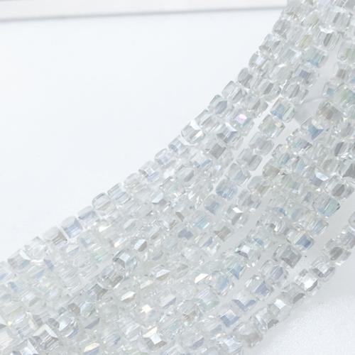 Cubic Crystal Beads, Cube, DIY & different size for choice & faceted, more colors for choice, Sold By Strand