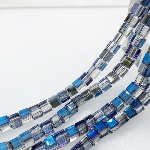 Cubic Crystal Beads, Square, DIY & different size for choice & faceted, more colors for choice, Sold By Strand