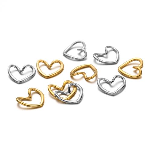 Stainless Steel Heart Pendants, 304 Stainless Steel, gold color plated, DIY, more colors for choice, 5PCs/Bag, Sold By Bag