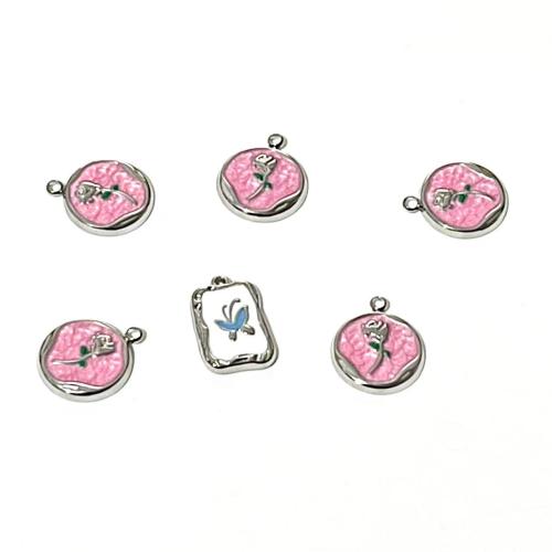 Stainless Steel Pendants, 304 Stainless Steel, gold color plated, DIY & enamel, more colors for choice, Sold By PC