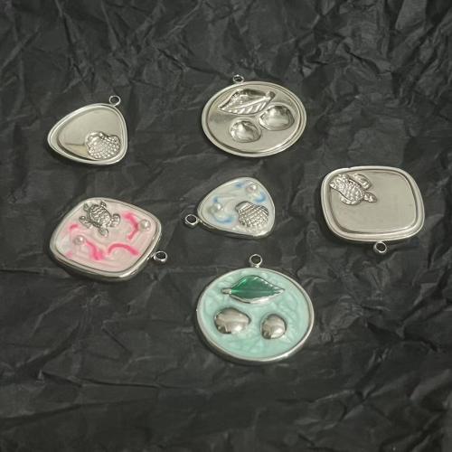 Stainless Steel Pendants, 304 Stainless Steel, gold color plated, DIY & enamel, more colors for choice, 3PCs/Bag, Sold By Bag
