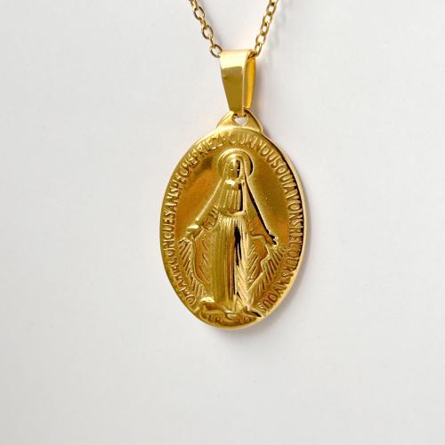 Collier de bijoux en acier inoxydable, Acier inoxydable 304, Placage, bijoux de mode & unisexe, doré, Vendu par PC