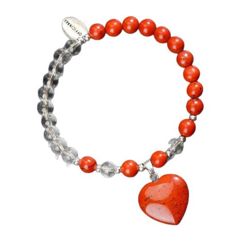 Gemstone Bracelets, Clear Quartz, with Tiger Eye & Red Jasper, handmade, fashion jewelry & different materials for choice & Unisex, Sold By PC