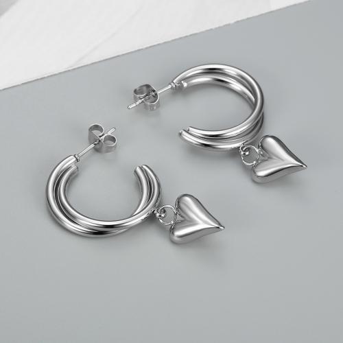 Stainless Steel Drop Earring, 304 Stainless Steel, polished, fashion jewelry & for woman, original color, Sold By Pair