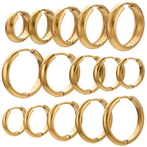 Stainless Steel Huggie Hoop Earring, 304 Stainless Steel, plated, fashion jewelry & Unisex & different size for choice, more colors for choice, 10PCs/Bag, Sold By Bag