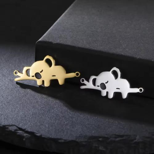 Stainless Steel Connector, 304 Stainless Steel, Koala, plated, DIY & enamel, more colors for choice, 19.10x13.20mm, 10PCs/Bag, Sold By Bag