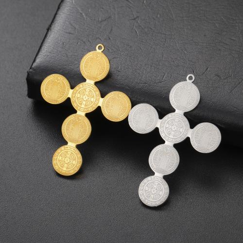 Stainless Steel Cross Pendants, 304 Stainless Steel, plated, DIY, more colors for choice, 34x46mm, 10PCs/Bag, Sold By Bag