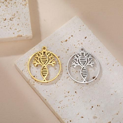 Stainless Steel Pendants, 304 Stainless Steel, Tree, plated, DIY & hollow, more colors for choice, 23x20mm, 10PCs/Bag, Sold By Bag