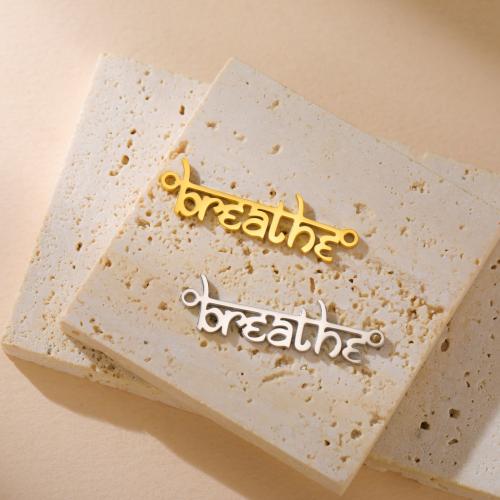 Stainless Steel Connector, 304 Stainless Steel, Alphabet Letter, plated, DIY, more colors for choice, 31x9mm, 10PCs/Bag, Sold By Bag