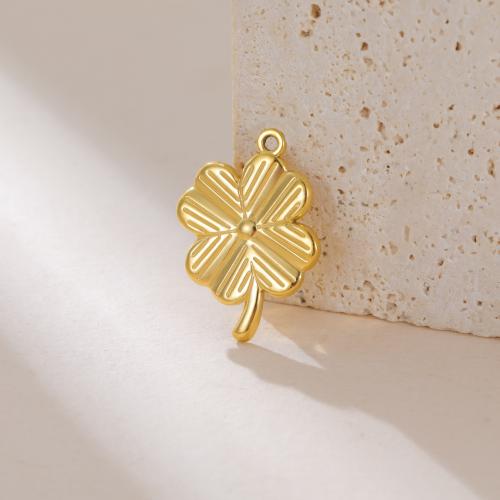 Stainless Steel Pendants, 304 Stainless Steel, Four Leaf Clover, plated, DIY, more colors for choice, 16.30x22mm, 10PCs/Bag, Sold By Bag