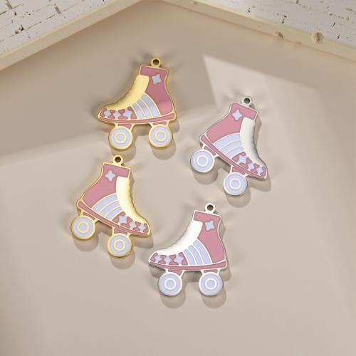 Stainless Steel Pendants, 304 Stainless Steel, Shoes, plated, DIY & enamel, more colors for choice, 20x17mm, 10PCs/Bag, Sold By Bag