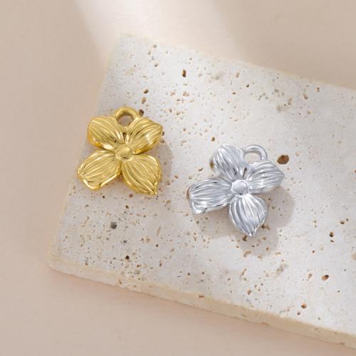 Stainless Steel Flower Pendant, 304 Stainless Steel, plated, DIY, more colors for choice, 17.70x20mm, 10PCs/Bag, Sold By Bag