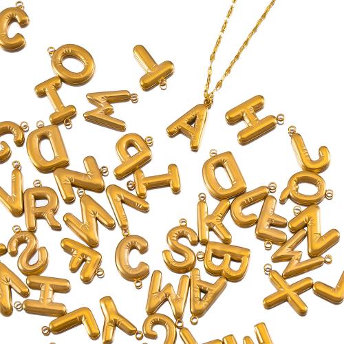 Stainless Steel Letter Pendants, 304 Stainless Steel, Alphabet Letter, plated, DIY, more colors for choice, 26PCs/Set, Sold By Set