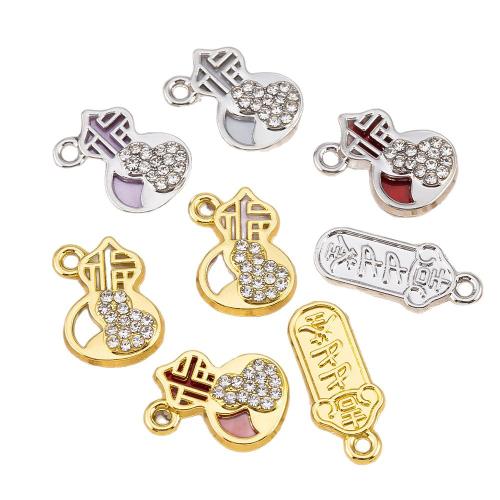 Tibetan Style Rhinestone Pendants, plated, DIY & with rhinestone, more colors for choice, 10PCs/Bag, Sold By Bag
