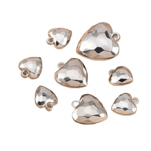 Copper Coated Plastic Pendant, Heart, silver color plated, DIY, silver color, 10PCs/Bag, Sold By Bag