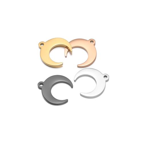 Stainless Steel Pendants, 304 Stainless Steel, Moon, plated, DIY, more colors for choice, 100PCs/Bag, Sold By Bag