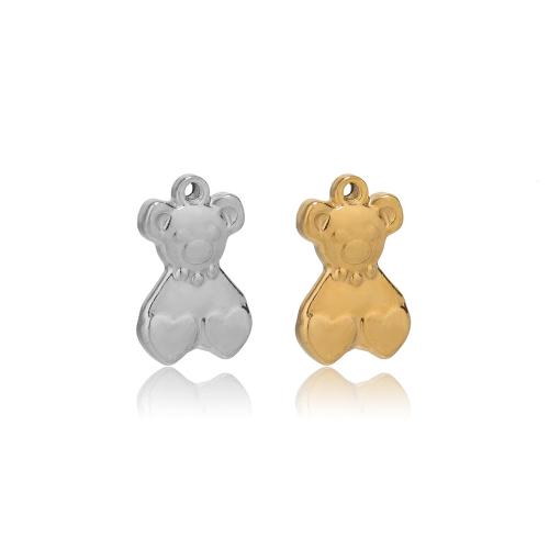 Stainless Steel Animal Pendants, 304 Stainless Steel, Bear, plated, DIY, more colors for choice, 10PCs/Bag, Sold By Bag
