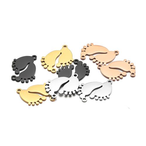 Stainless Steel Connector, 304 Stainless Steel, Footprint, plated, DIY, more colors for choice, 10PCs/Bag, Sold By Bag