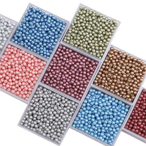 Fashion Glass Beads, Glass Pearl, gold color plated, DIY, more colors for choice, 100PCs/Bag, Sold By Bag
