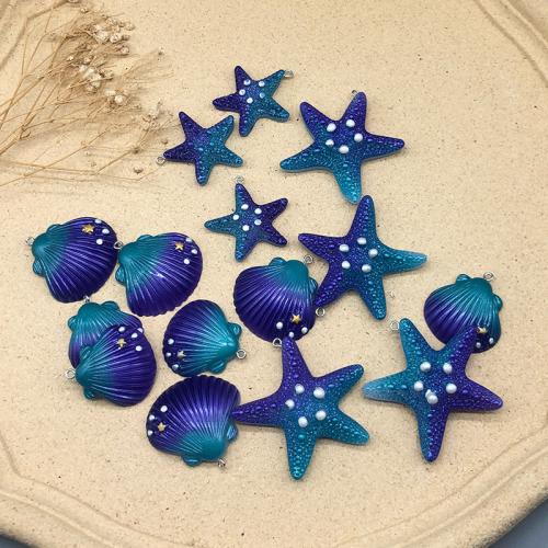 Resin Pendant, with Plastic Pearl, gold color plated, DIY, more colors for choice, 40x30x10mm, 50PCs/Bag, Sold By Bag