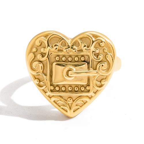 Stainless Steel Finger Ring, 304 Stainless Steel, plated, fashion jewelry & different styles for choice & for woman, golden, Sold By PC