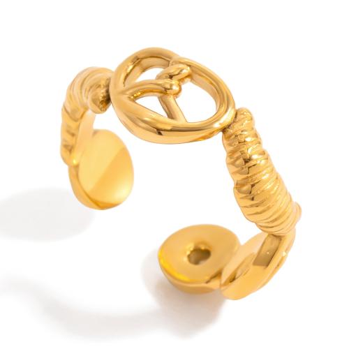 Stainless Steel Finger Ring, 304 Stainless Steel, 18K gold plated, different styles for choice & for woman & hollow, Sold By PC