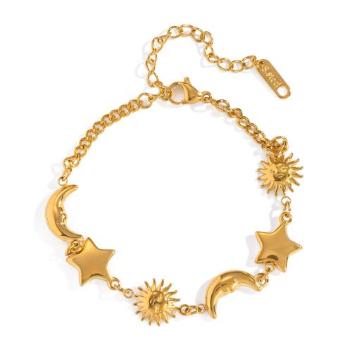 Stainless Steel Jewelry Bracelet, 304 Stainless Steel, plated, fashion jewelry & for woman, golden, Sold By PC