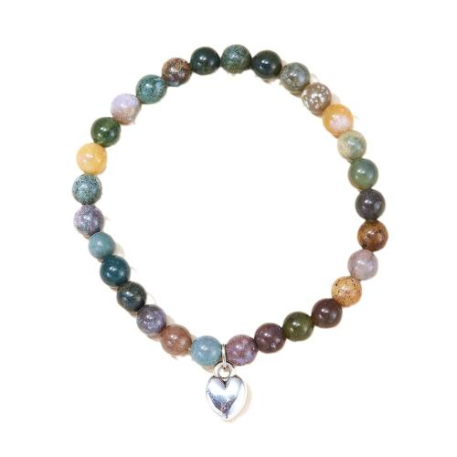 Indian Agate Bracelets, with 304 Stainless Steel, fashion jewelry, mixed colors, Length:21 cm, Sold By PC