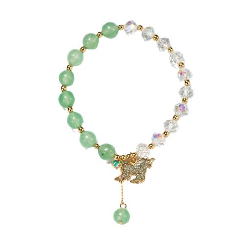 Crystal Bracelets, with Tibetan Style, fashion jewelry & enamel, mixed colors, Length:18 cm, Sold By PC