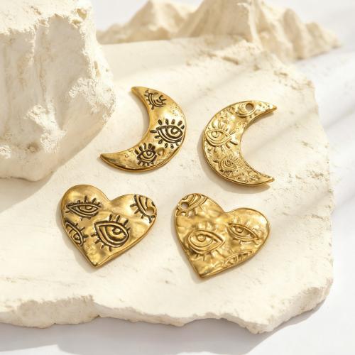 Stainless Steel Pendants, 304 Stainless Steel, plated, DIY, golden, 3PCs/Bag, Sold By Bag