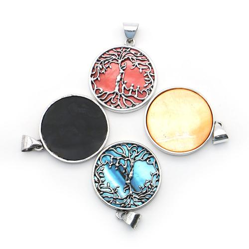 Shell Pendants, Brass, with Shell, DIY, more colors for choice, 32x36mm, Sold By PC