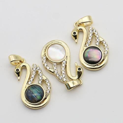 Shell Pendants, Brass, with Shell, plated, DIY, golden, 14x24mm, Sold By PC