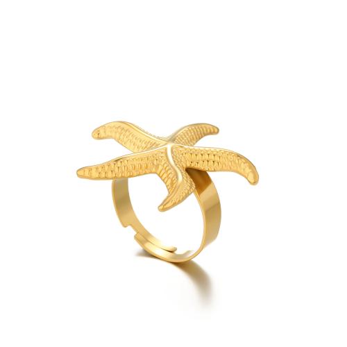 Stainless Steel Finger Ring, 304 Stainless Steel, Vacuum Ion Plating, fashion jewelry & different styles for choice & for woman, golden, Sold By PC