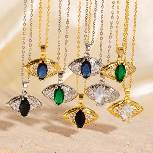 Brass Necklace, plated, fashion jewelry & for woman & with rhinestone, Sold By PC