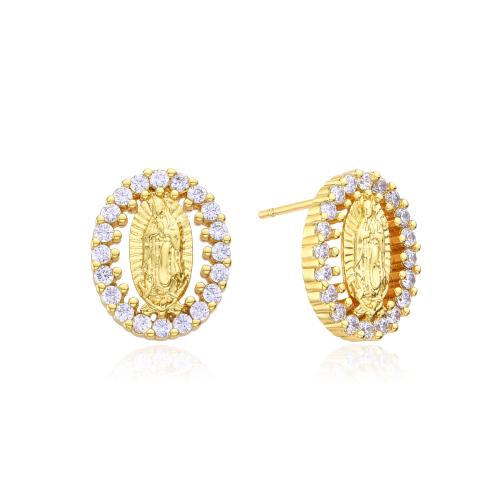 Cubic Zirconia Micro Pave Brass Earring, plated, fashion jewelry & micro pave cubic zirconia, more colors for choice, nickel, lead & cadmium free, Sold By Pair