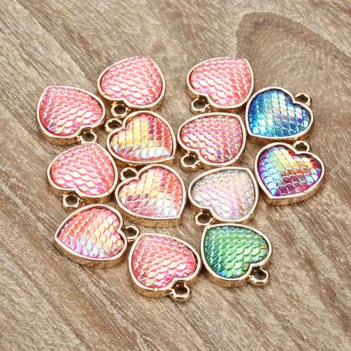 Tibetan Style Enamel Pendants, Heart, plated, DIY, more colors for choice, 50PCs/Bag, Sold By Bag