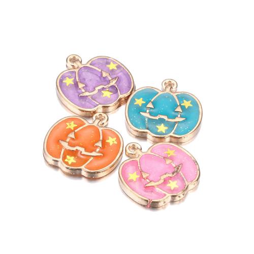 Fashion Halloween Pendant, Tibetan Style, Pumpkin, plated, Halloween Design & DIY & enamel, more colors for choice, nickel, lead & cadmium free, 50PCs/Bag, Sold By Bag