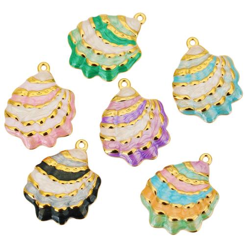 Stainless Steel Animal Pendants, 304 Stainless Steel, Shell, plated, DIY & enamel, more colors for choice, 3PCs/Bag, Sold By Bag