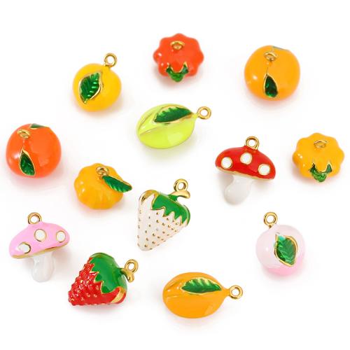 Stainless Steel Pendants, 304 Stainless Steel, Fruit, plated, DIY & enamel, more colors for choice, 4PCs/Bag, Sold By Bag