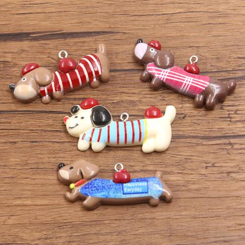 Resin Pendant, Dog, DIY, more colors for choice, 100PCs/Bag, Sold By Bag