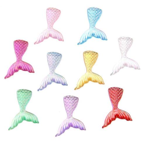 Mobile Phone DIY Decoration, Acrylic, Mermaid tail, more colors for choice, 100PCs/Bag, Sold By Bag