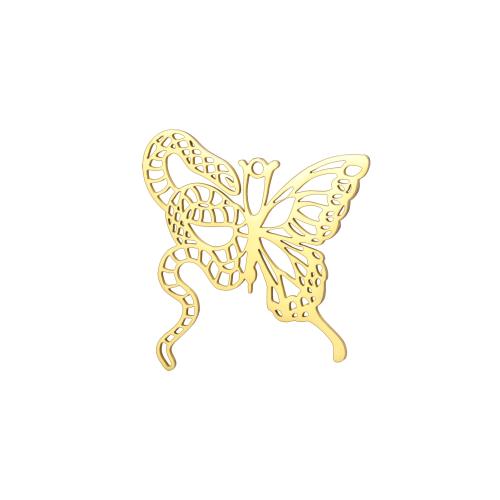 Acier inoxydable animaux Pendentifs, Acier inoxydable 304, papillon, Placage, DIY & creux, plus de couleurs à choisir, 36x34mm, Vendu par PC