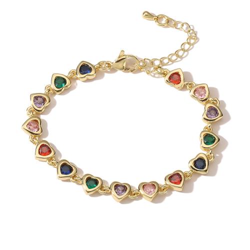 Brass Bracelet, 18K gold plated, different styles for choice & micro pave cubic zirconia & for woman, Sold By PC