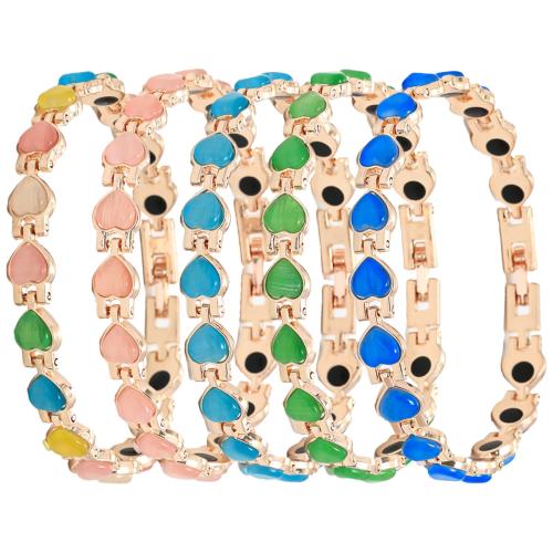 Tibetan Style Bracelet, with Acrylic, Heart, plated, fashion jewelry & for woman, more colors for choice, Length:Approx 9.4 Inch, Sold By PC