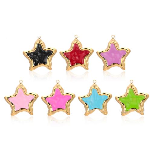 Stainless Steel Pendants, 304 Stainless Steel, gold color plated, DIY & enamel, more colors for choice, 5/Bag, Sold By Bag