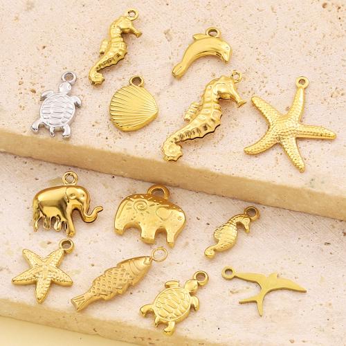 Stainless Steel Animal Pendants, 304 Stainless Steel, plated, DIY, more colors for choice, 5PCs/Bag, Sold By Bag