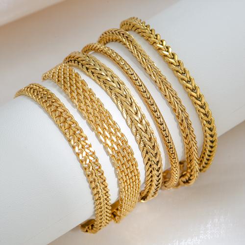 Pulsera de Acero Inoxidable, acero inoxidable 304, chapado en color dorado, Joyería, dorado, Vendido por UD